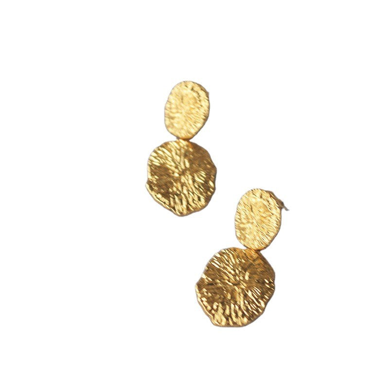Niche Hipster High Profile Fashion Hand Carved Line Stud Earrings