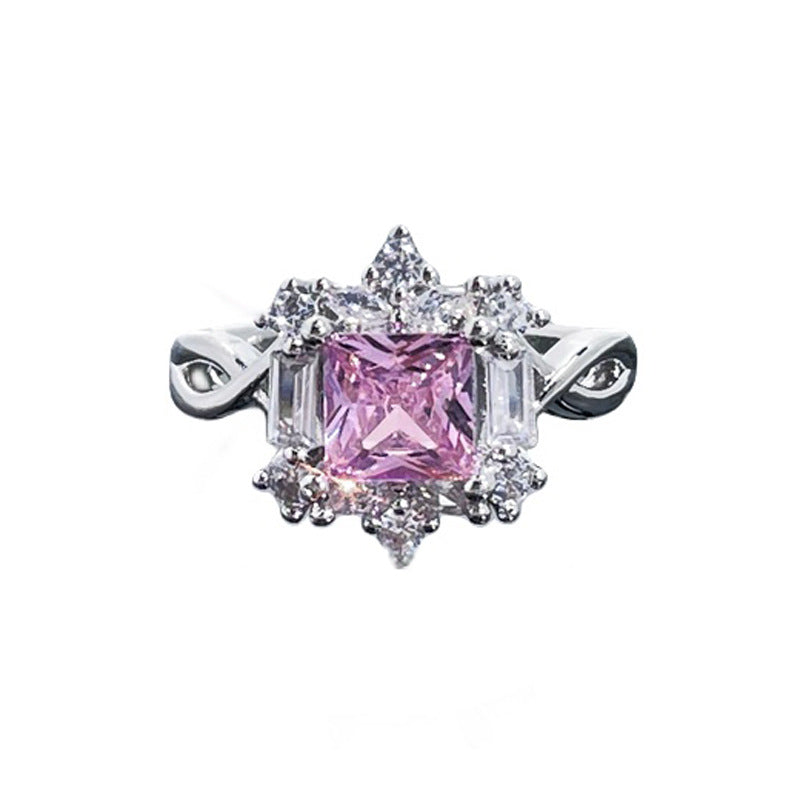 Diamond Love Open-end Zircon Female French Rings