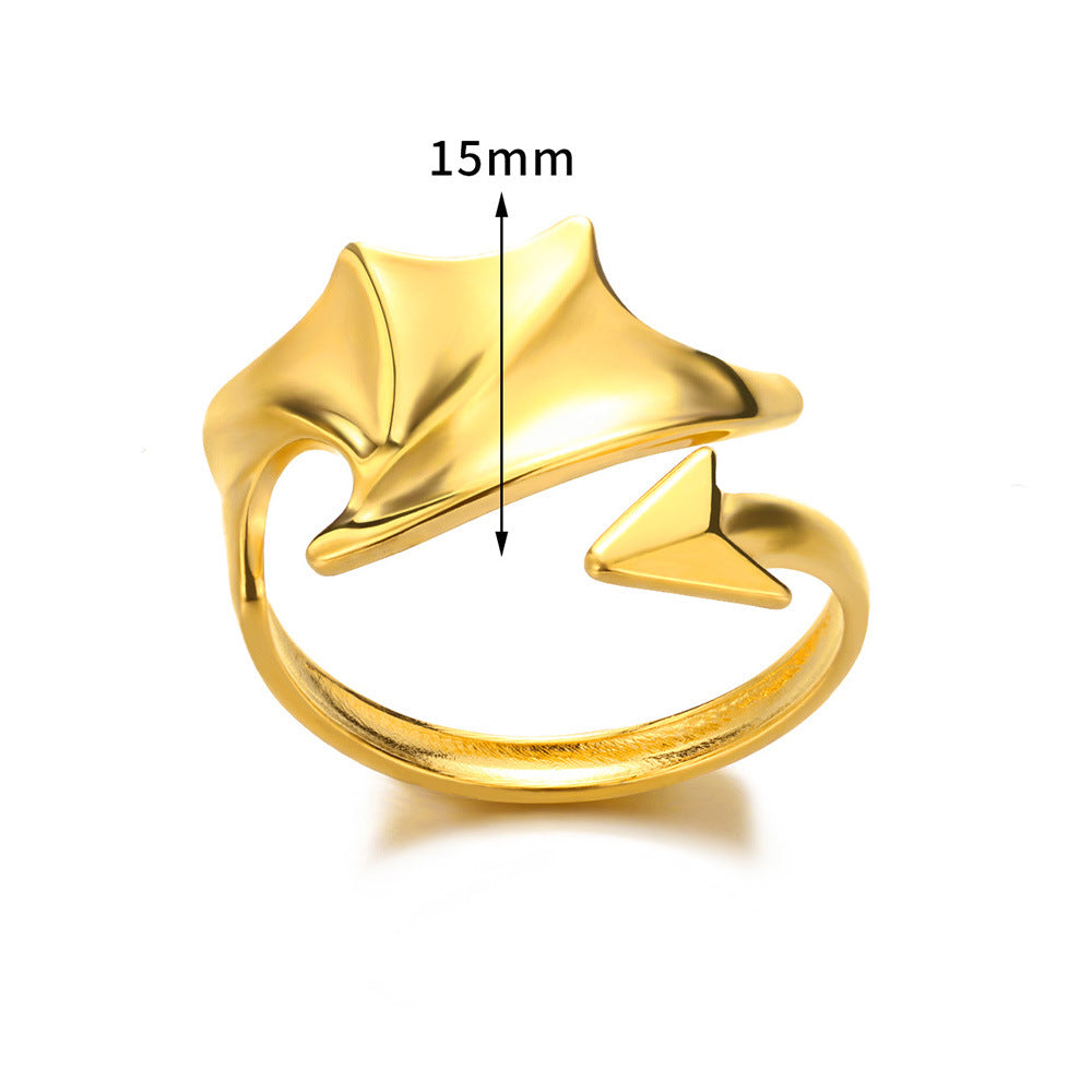 Women's & Men's Stainless Steel Snake Geometric Hollow Gold-plated Rings