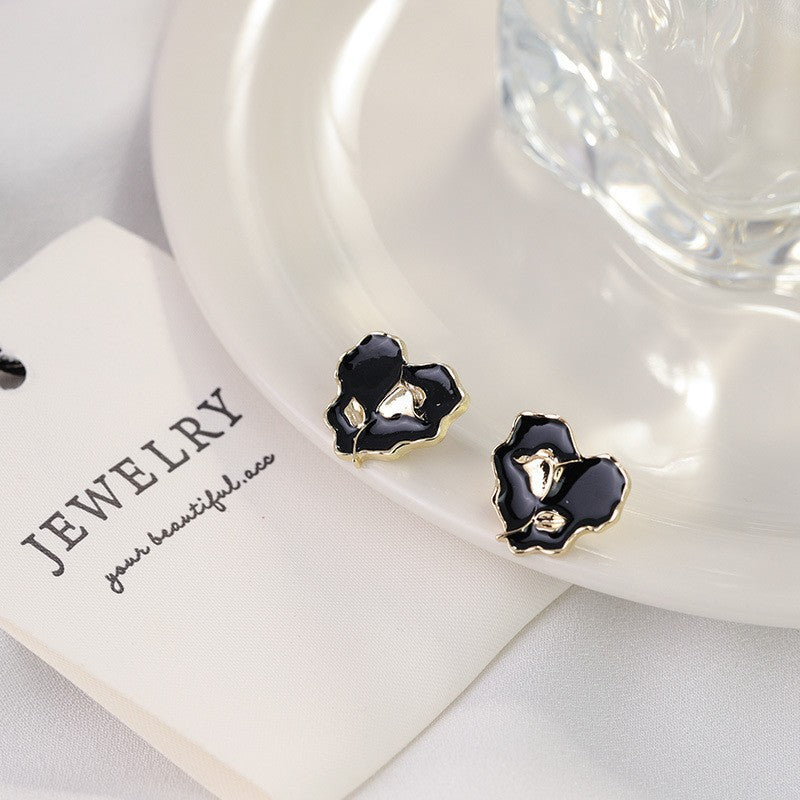 Style Vintage Court Dripping Oil Flower Earrings