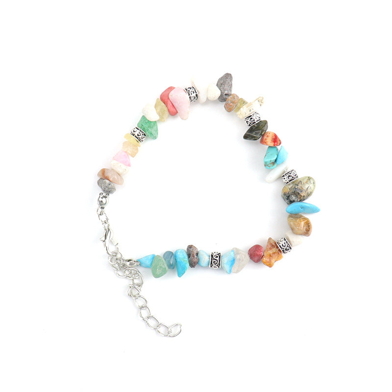 Handmade Beaded Natural Stone Crystal Gravel Bracelets