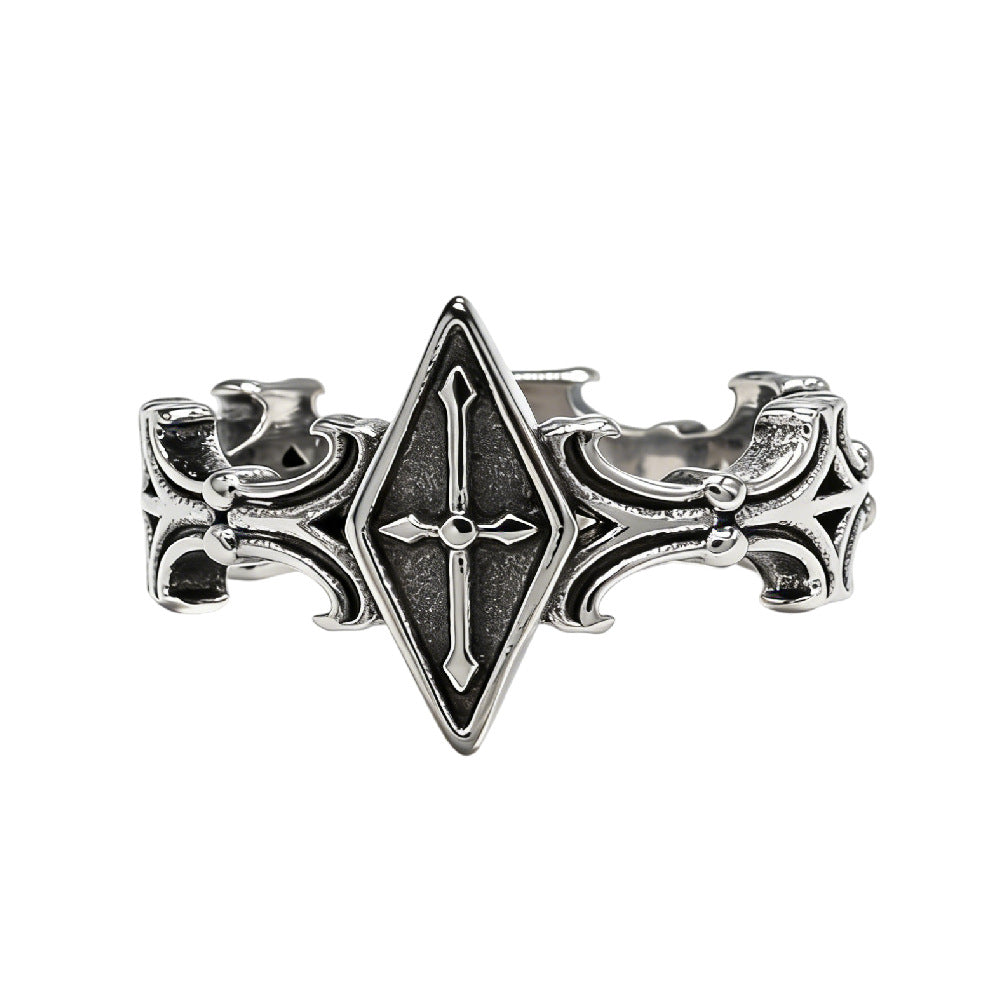 Men's Personality Retro Gothic Cross Titanium Steel Ring