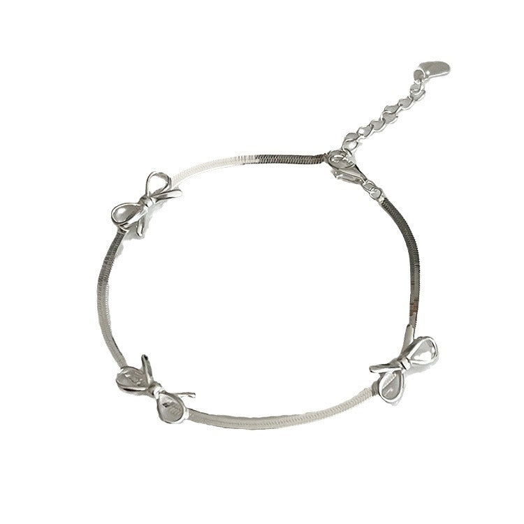 French Style Temperament Bow Snake Bones Chain Necklaces