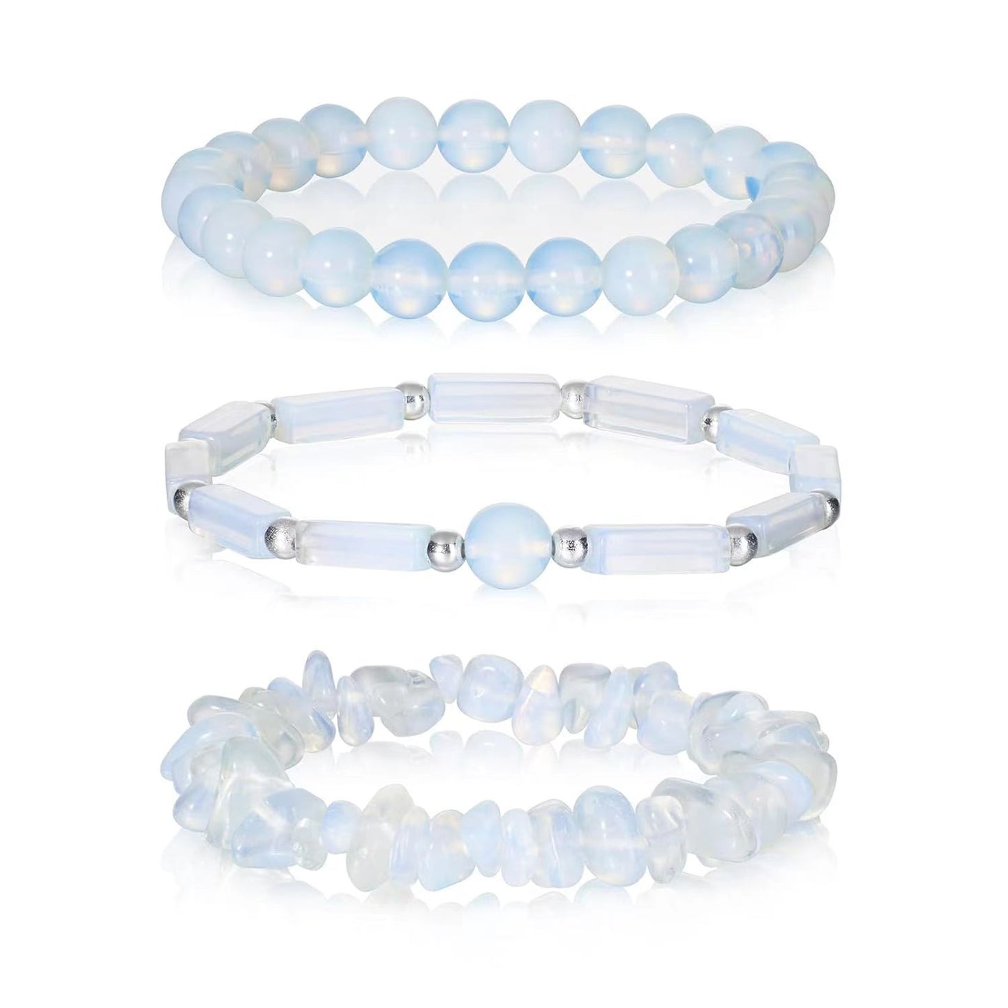 Casual Turquoise Elastic String Chain Suit Bracelets