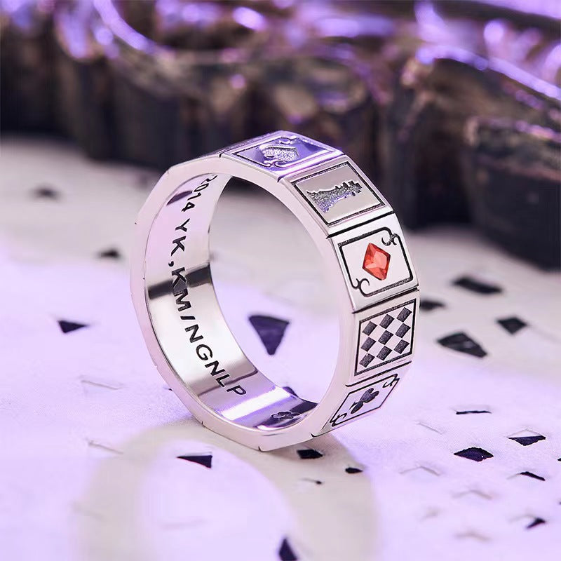 Anime Death Note Letters Red Crystal Rings