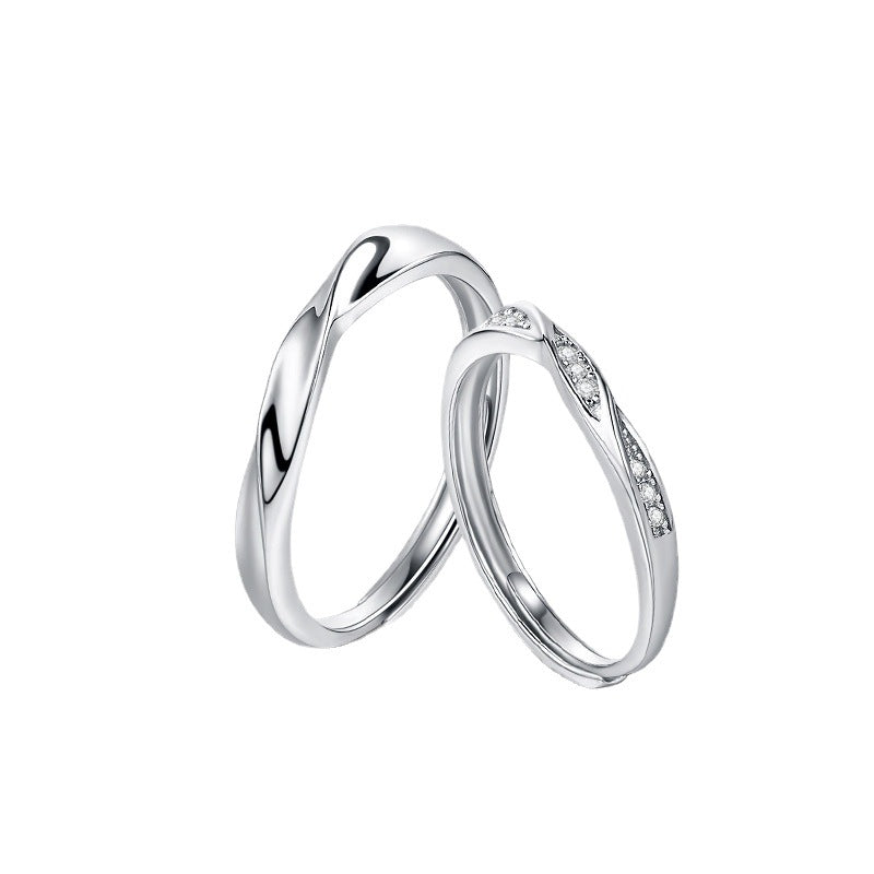 Women's & Men's Couple Simple Version Niche Double Knot Rings