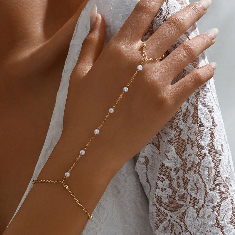 Metal Beads Female Simple Cold Style Imitation Pearl Bracelets