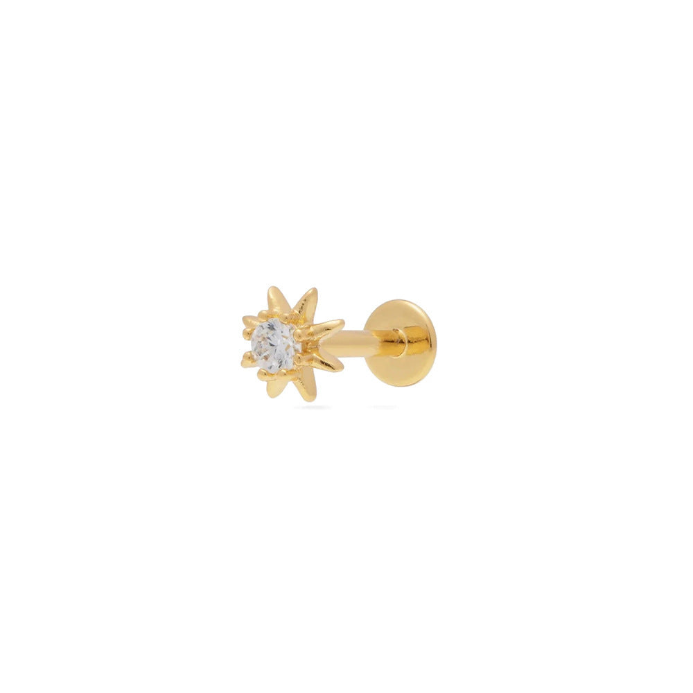 Flat Head Push Piercing Thread Cartilage Earrings