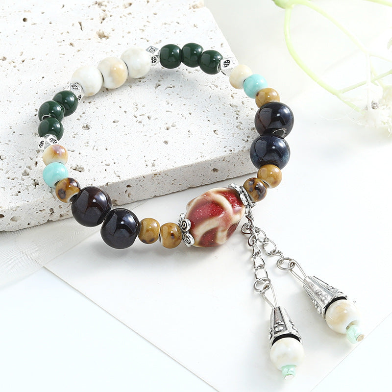 Chinese Fashion Female Beaded Niche Ceramic Bracelets