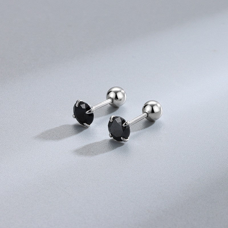 Sier Ear Bone Female Screw Tightening Rings
