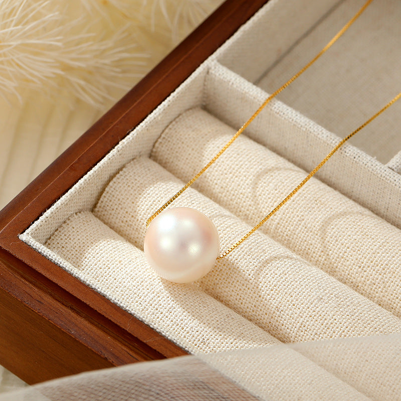 Shell Pearls Under Banyan Tree Perfect Circle Style Simple Powder Necklace