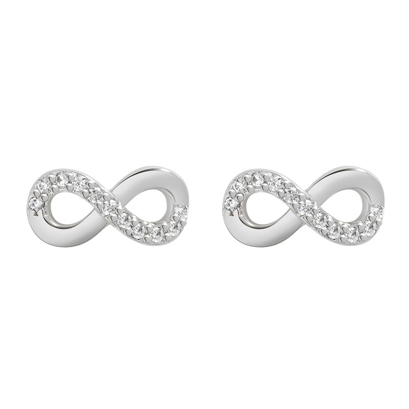Minimalist Korean Style Mobius Suit Sier Earrings