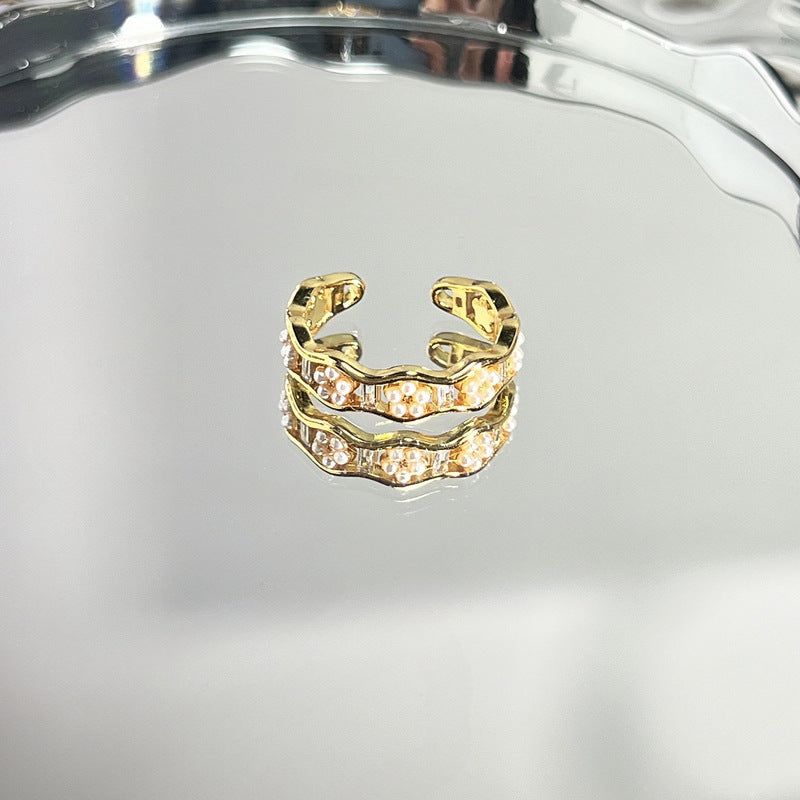Luxury Enamel Drip Glazed Love Sweet Fashion Female Cold Rings