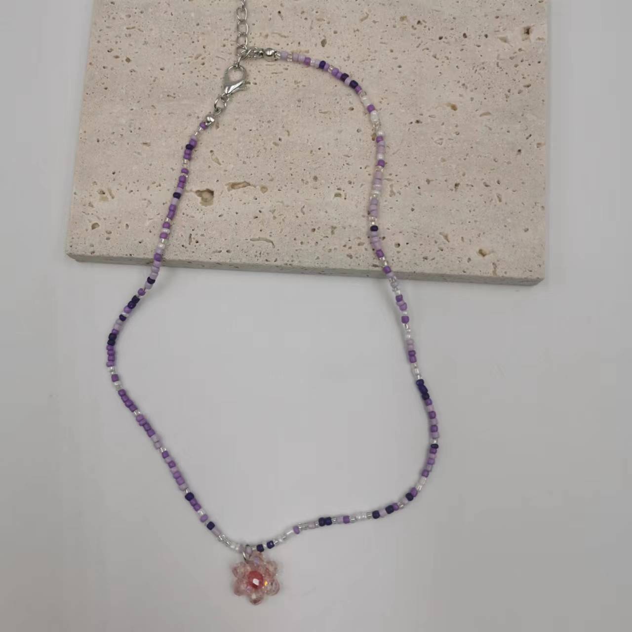 Summer Beaded Flower Female Niche Advanced Design Sense Clavicle Chain Necklaces