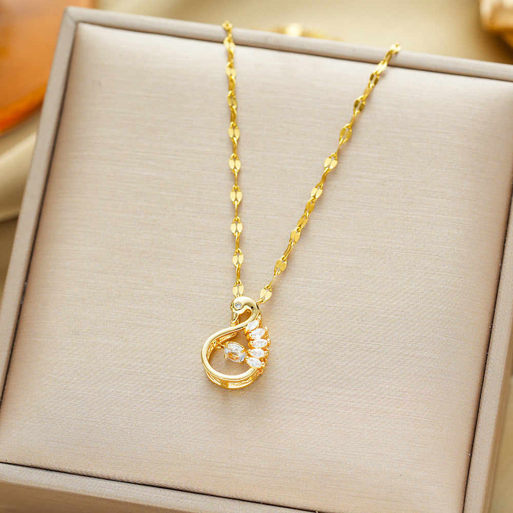 Titanium Steel Light Luxury Minority Design No Fading Clavicle Necklace