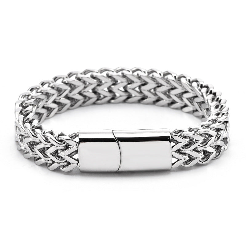 Men's Stainless Steel Positive Negative Hip Hop Bracelets