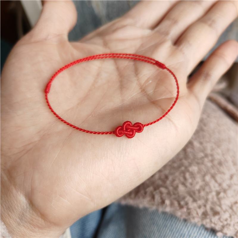 Women's Hand-knitted Fine Red Rope Simple Life Foot Chain Bracelet