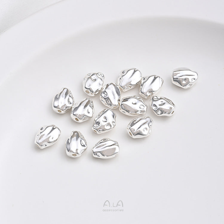 Bag Thick Sier Irregular Spacer Beads Jewelry Accessories