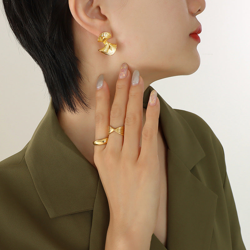 Style Unisex Accessories Personalized Retro Fan-shaped Earrings