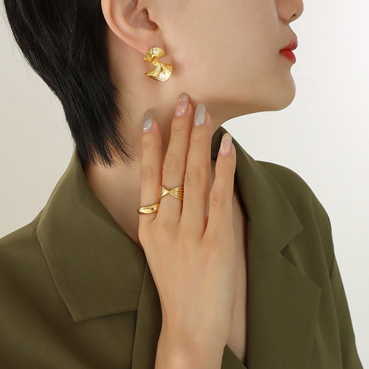 Style Unisex Accessories Personalized Retro Fan-shaped Earrings