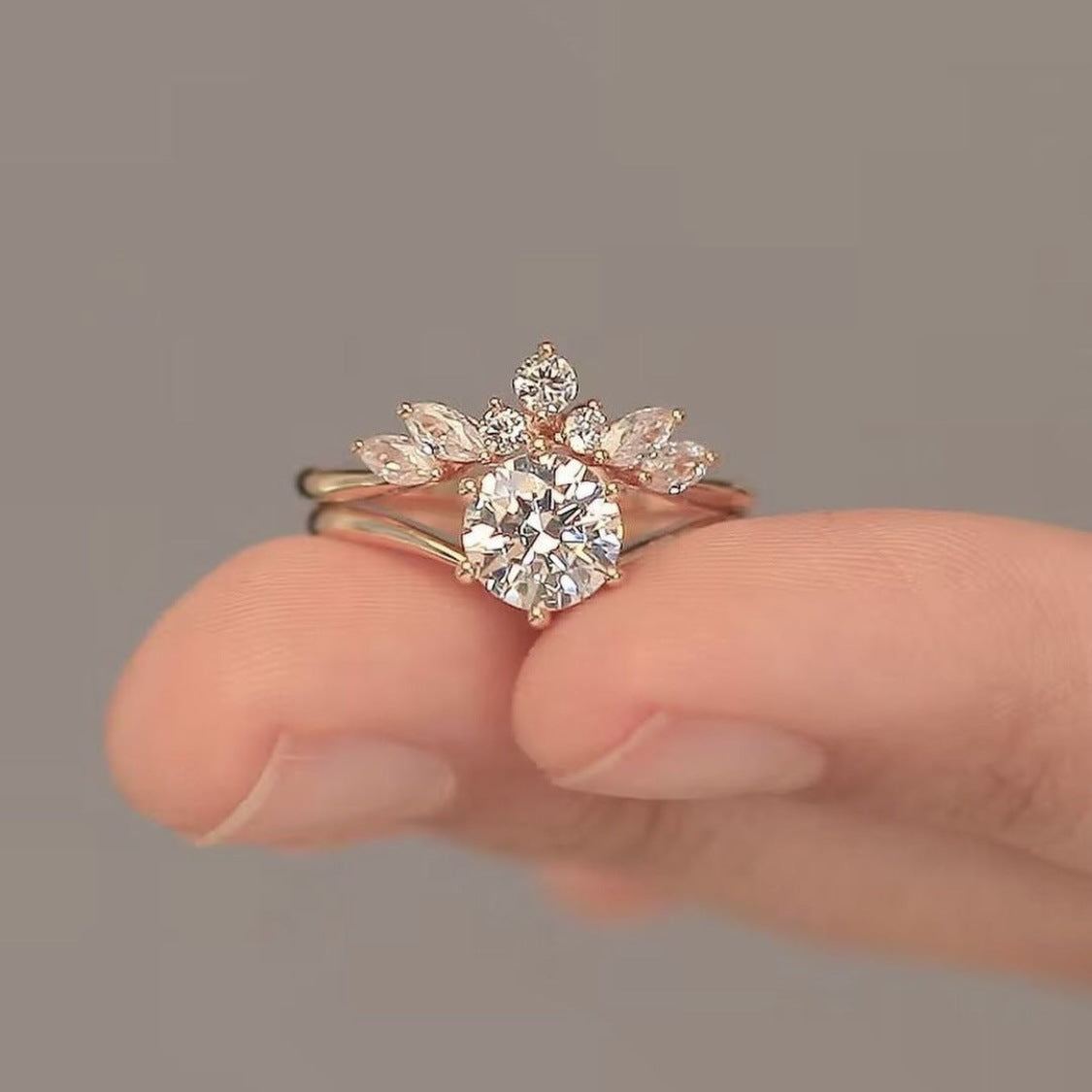 Women's Alloy Couple Simple Rose Gold Set Rings