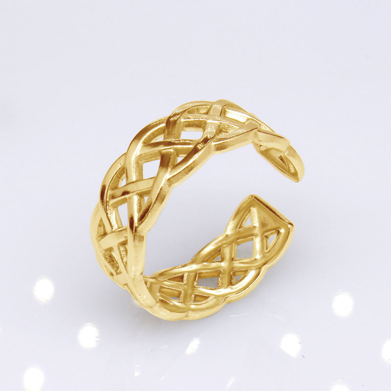 Women's & Men's Open Stainless Steel Type Adjustable Geometric Rings