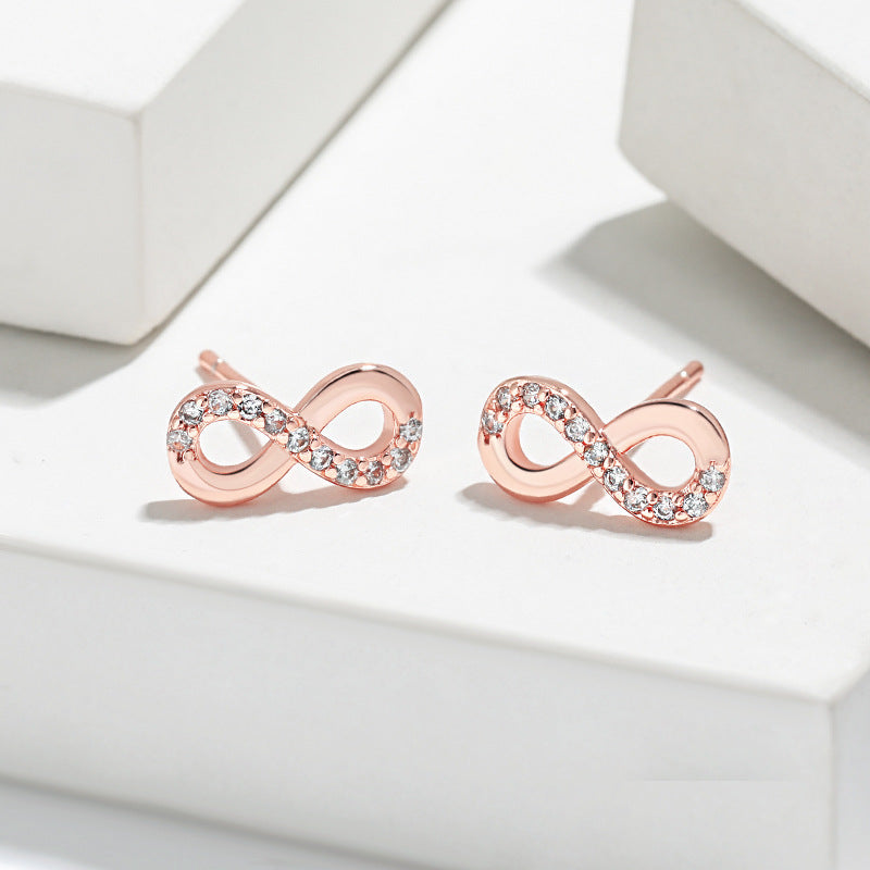 Minimalist Korean Style Mobius Suit Sier Earrings
