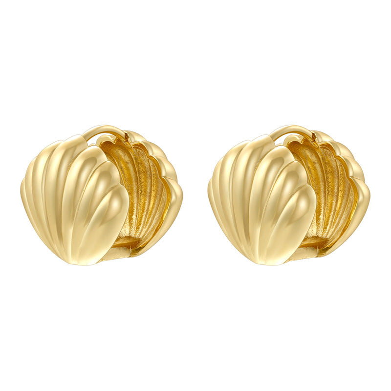 Spiral Pattern Hoop Niche Ocean Style Shell Earrings