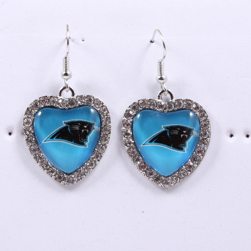 Peach Heart Spot Drill Sports Team Series Earrings