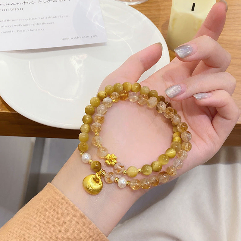 Gold Tiger Stone Light Luxury Minority Fat Bracelets