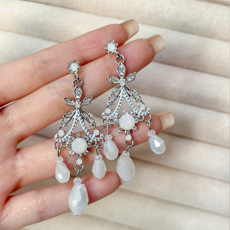 Flower Water Drop Chinese Bamboo Sweet Temperamental Minority Earrings