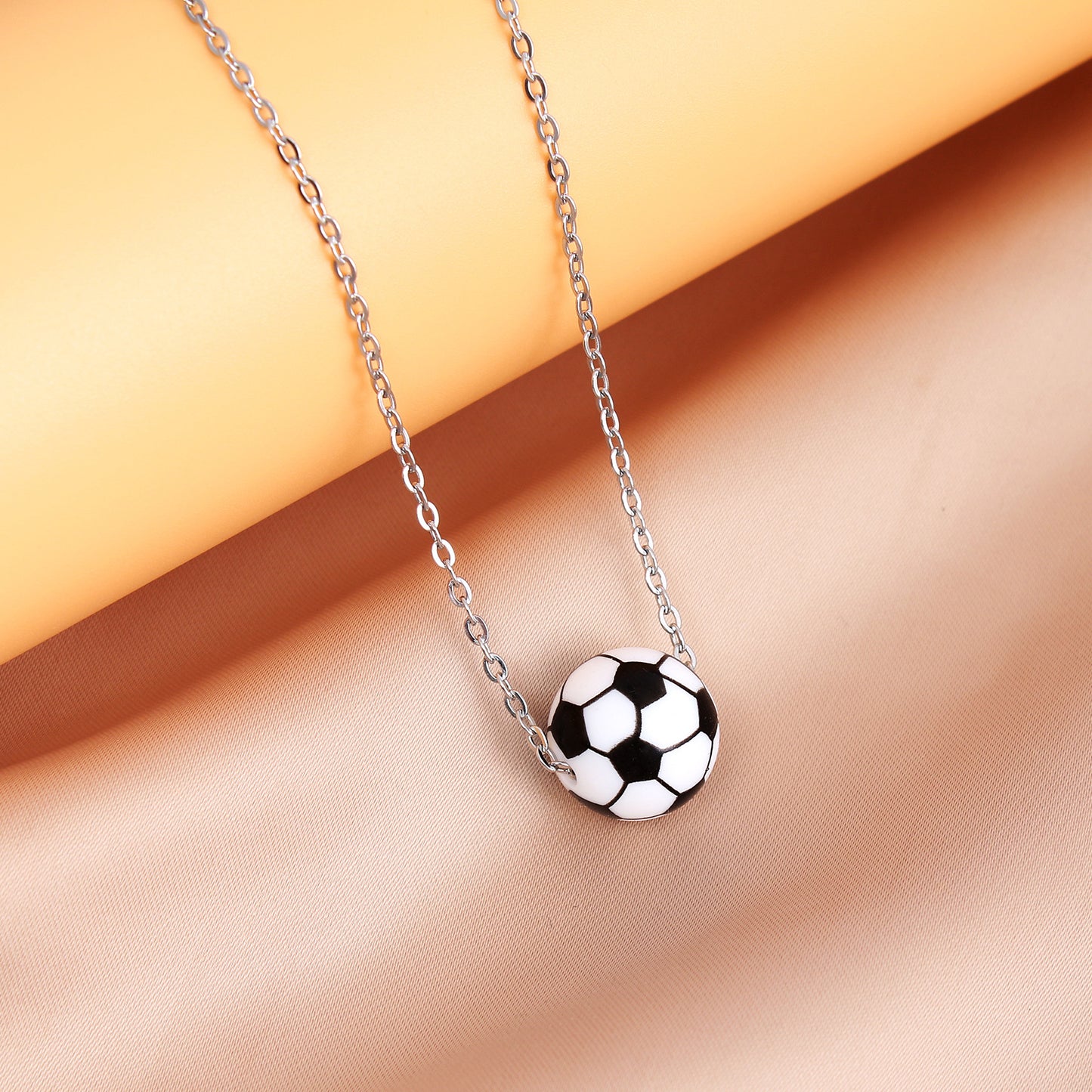 Women's & Men's Sports Elastic Silicone Basketball Stainless Steel Necklaces