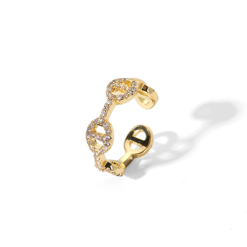 Women's Plating Golden Micro Rhinestone Inlaid Zircon Rings