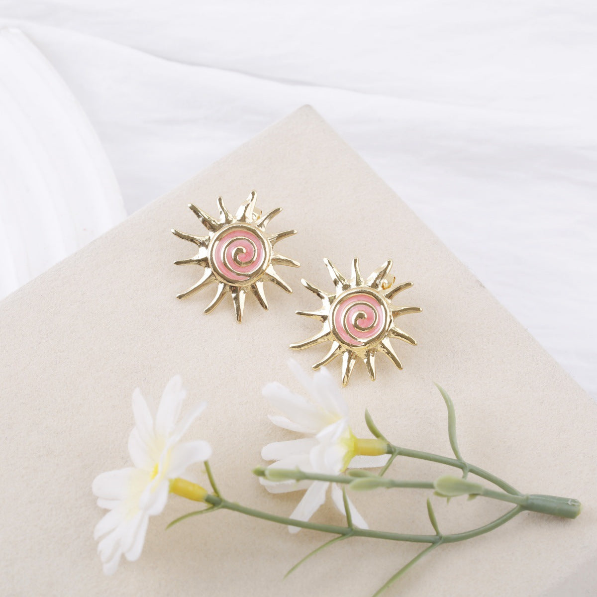 Fresh Sweet Style Apollo Stainless Steel Stud Earrings