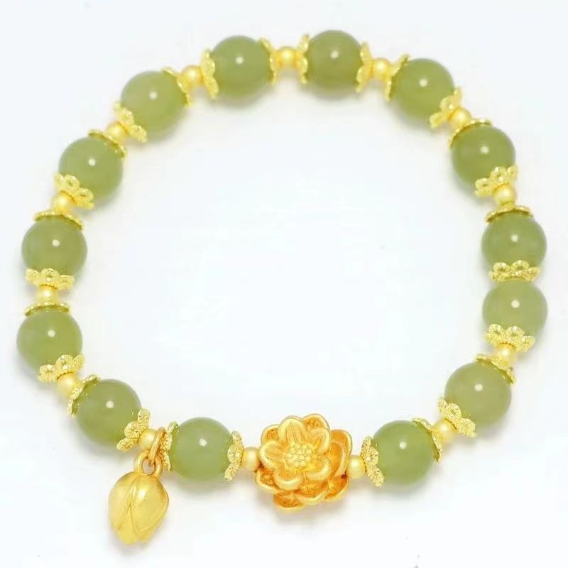 Jade Orchid Female Peanut Jasper Lotus Bracelets