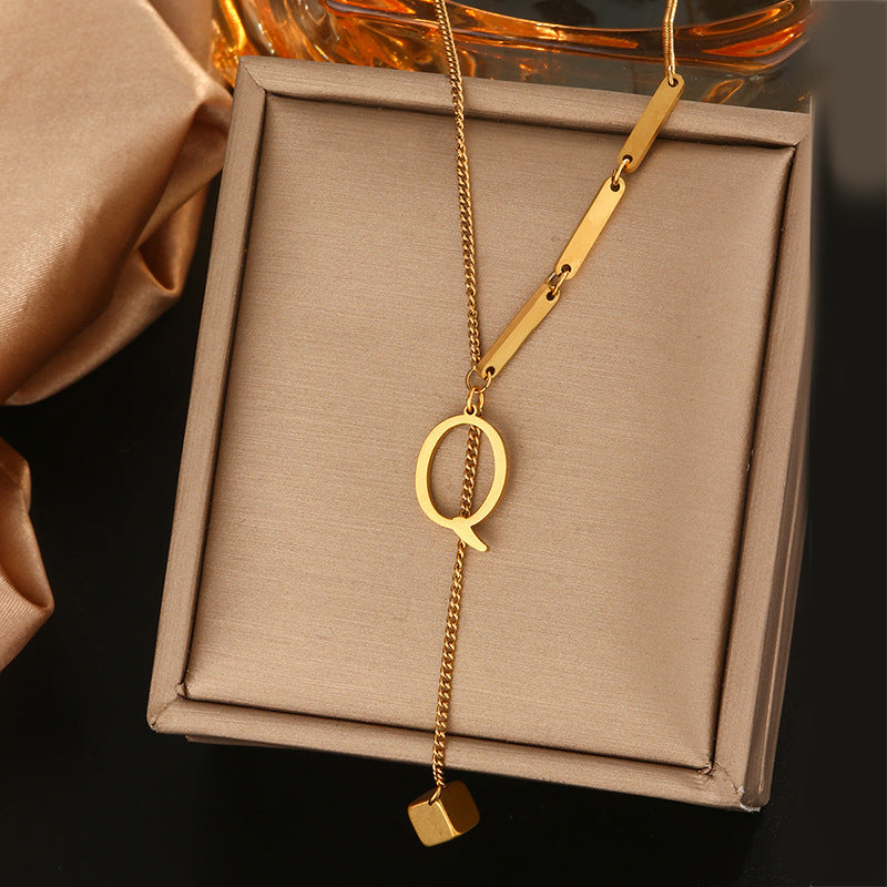Clavicle Chain Female Letters Do Not Fade Simple High Necklaces