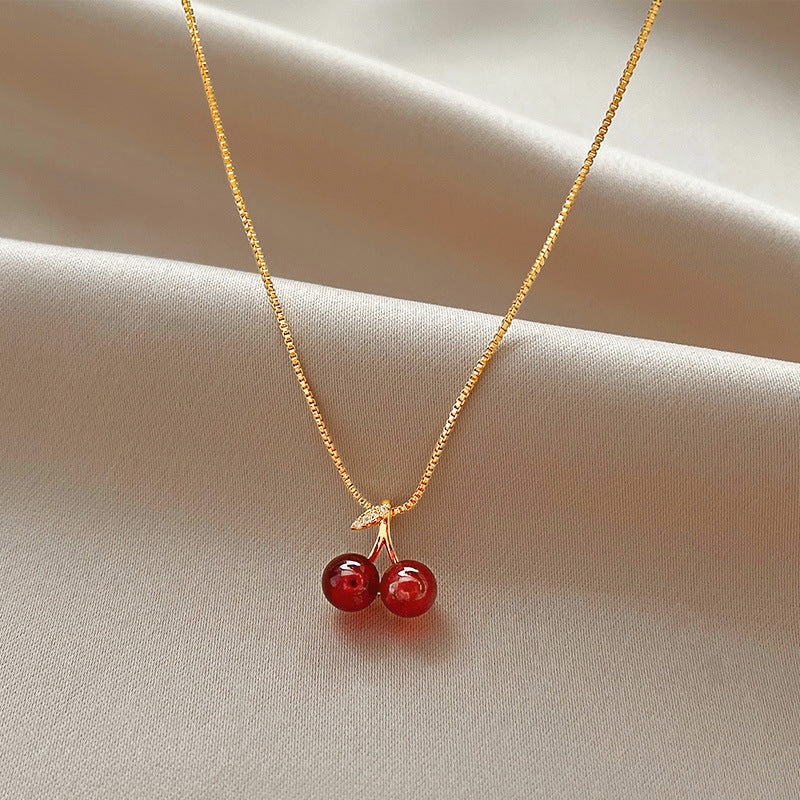 Women's Cherry For Summer Light Luxury Clavicle Necklaces