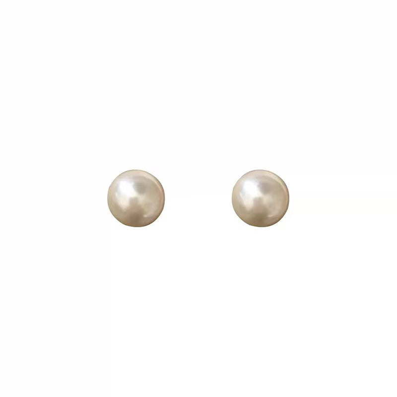 Pearl Perfect Circle Sier Strong Light Earrings
