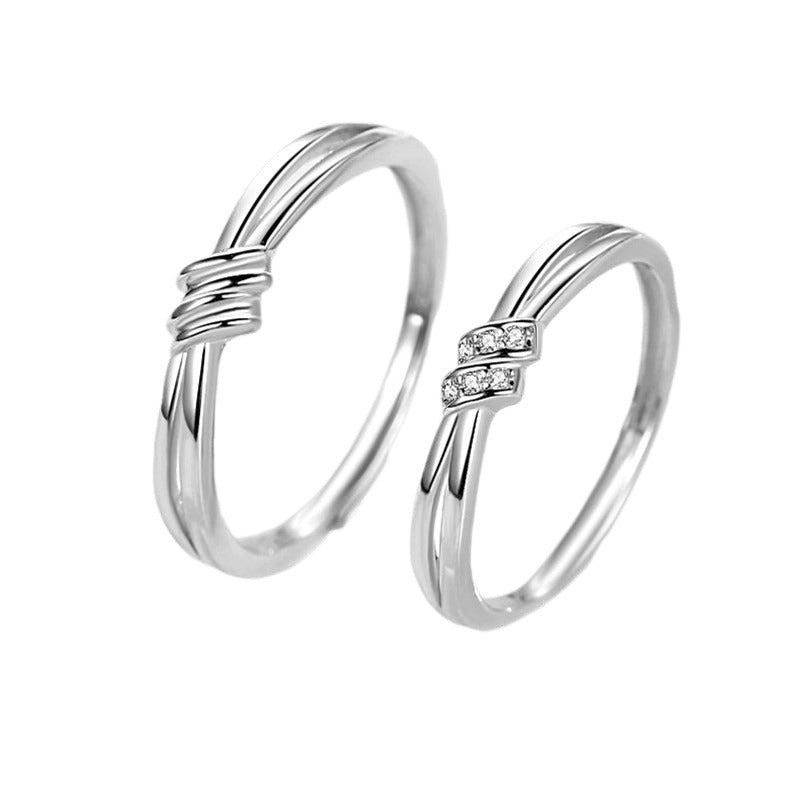 Women's & Men's Thousand Knot Interwoven Couple Concentric One Pair Fashion Special Interest Ring