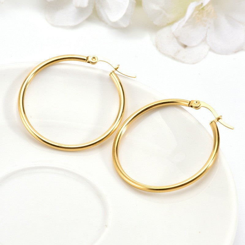 Women's & Men's Fashion Classic Stainless Steel Trendy Round Earrings