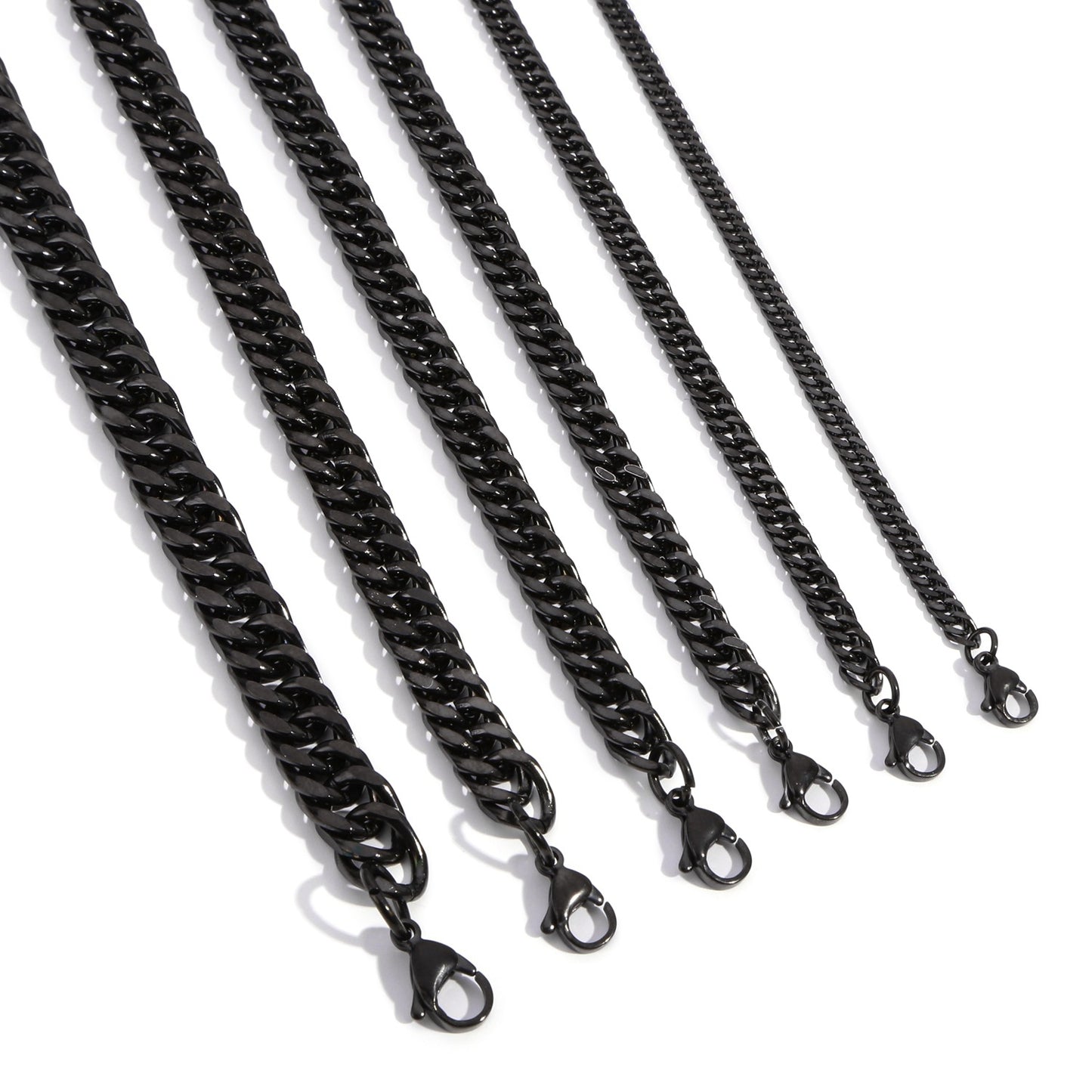 Men's Woven Buckle Four-sided Grinding Titanium Wide Cuban Link Necklaces