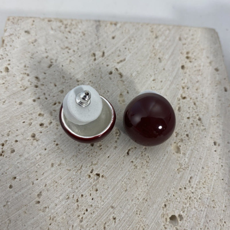 Women's Retro Enamel Drip Glazed Ball Light Earrings