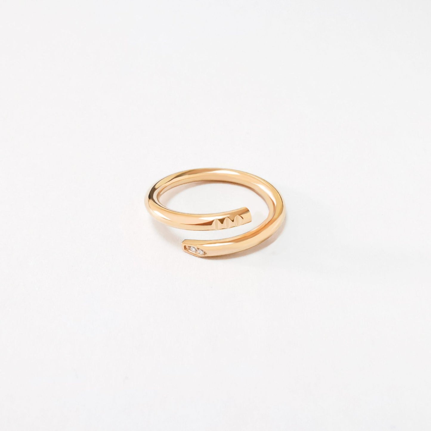 Steel Nail With Diamond Without Gold-plated Affordable Luxury Style Ring