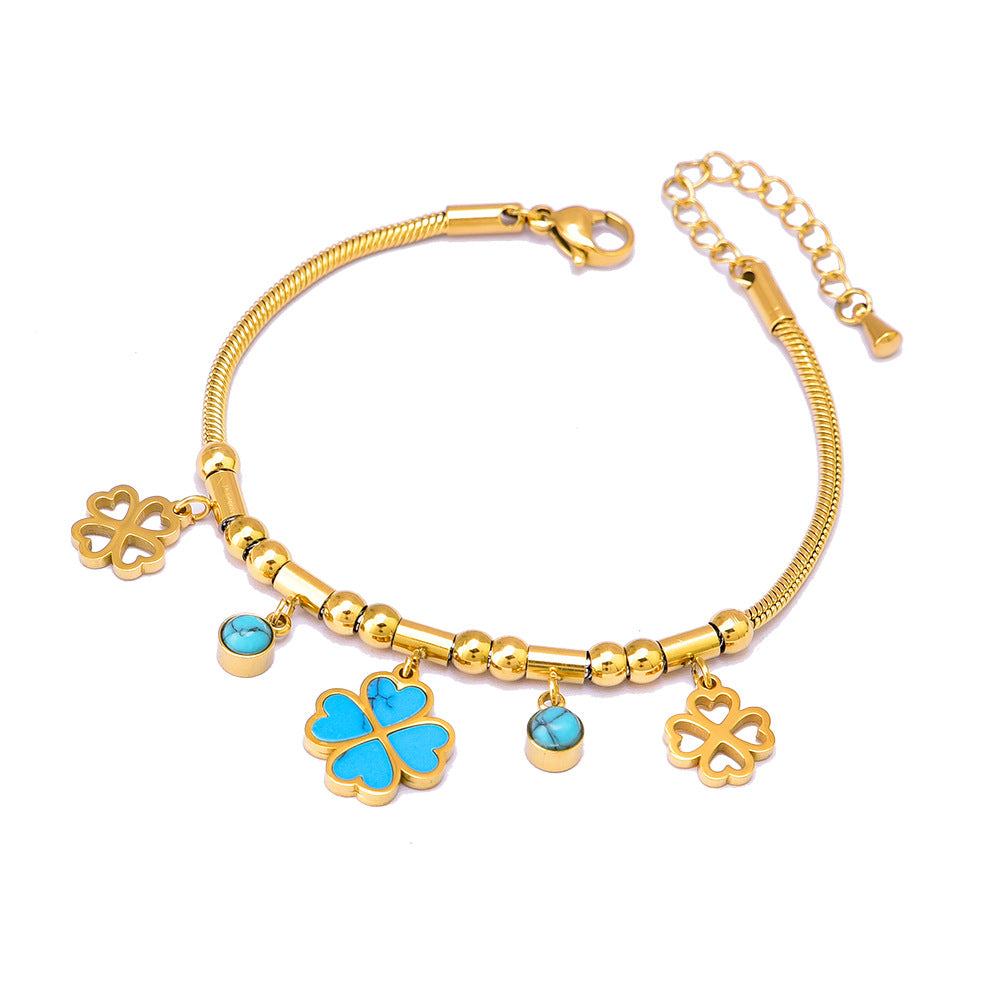Geometric Heart Shape Shell Butterfly Five-pointed Star Titanium Bracelets
