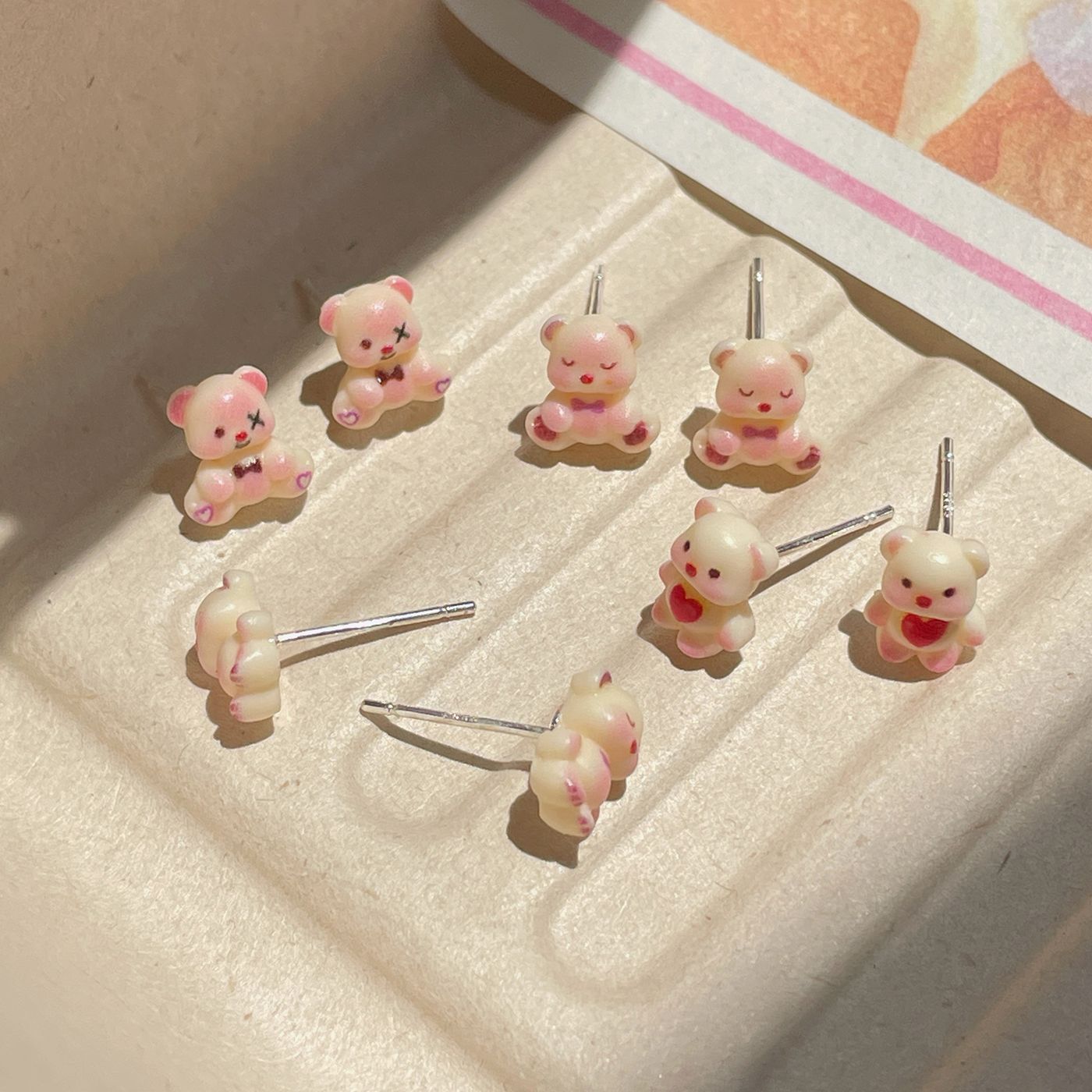 Suit Female Sier Needle Small Cute Earrings