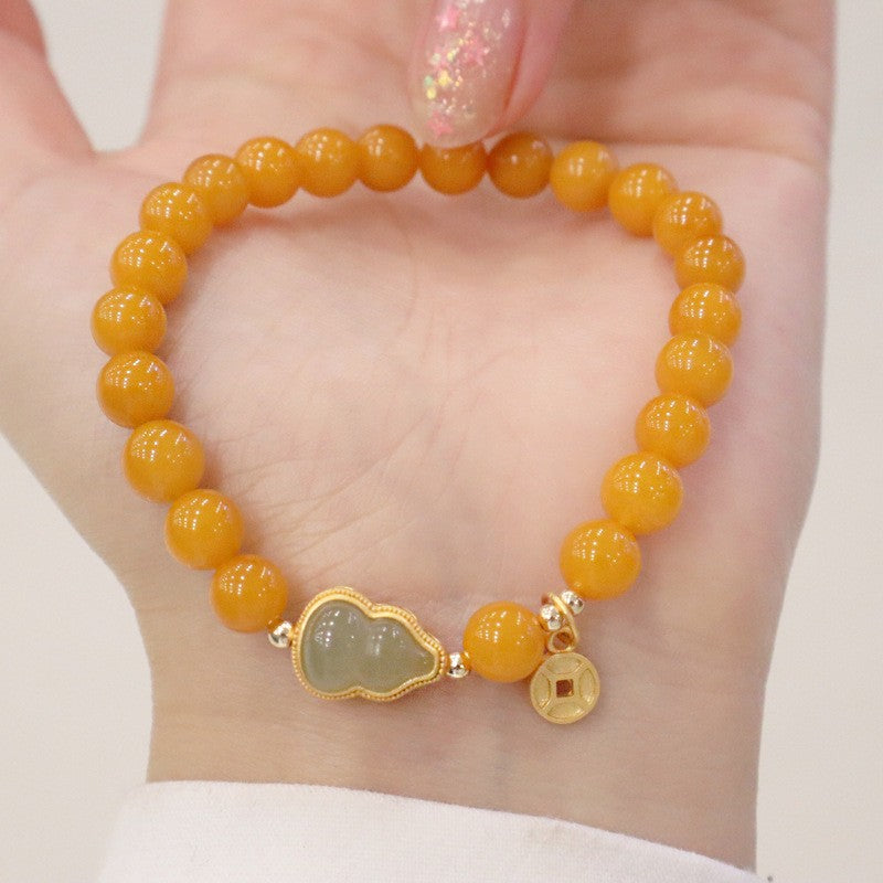 Chicken Grease Full Honey High Imitation Old Wax Amber Fidelity Bracelet