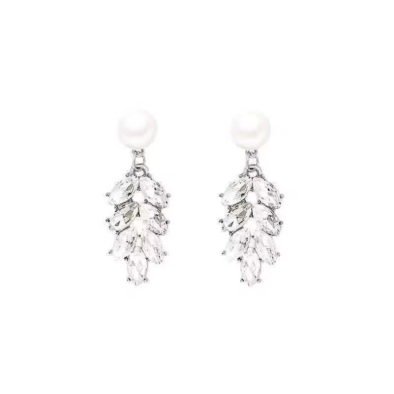 Women's Luxury Minority Super Shiny Crystal Tassel Wheat Style Fashionable Earrings