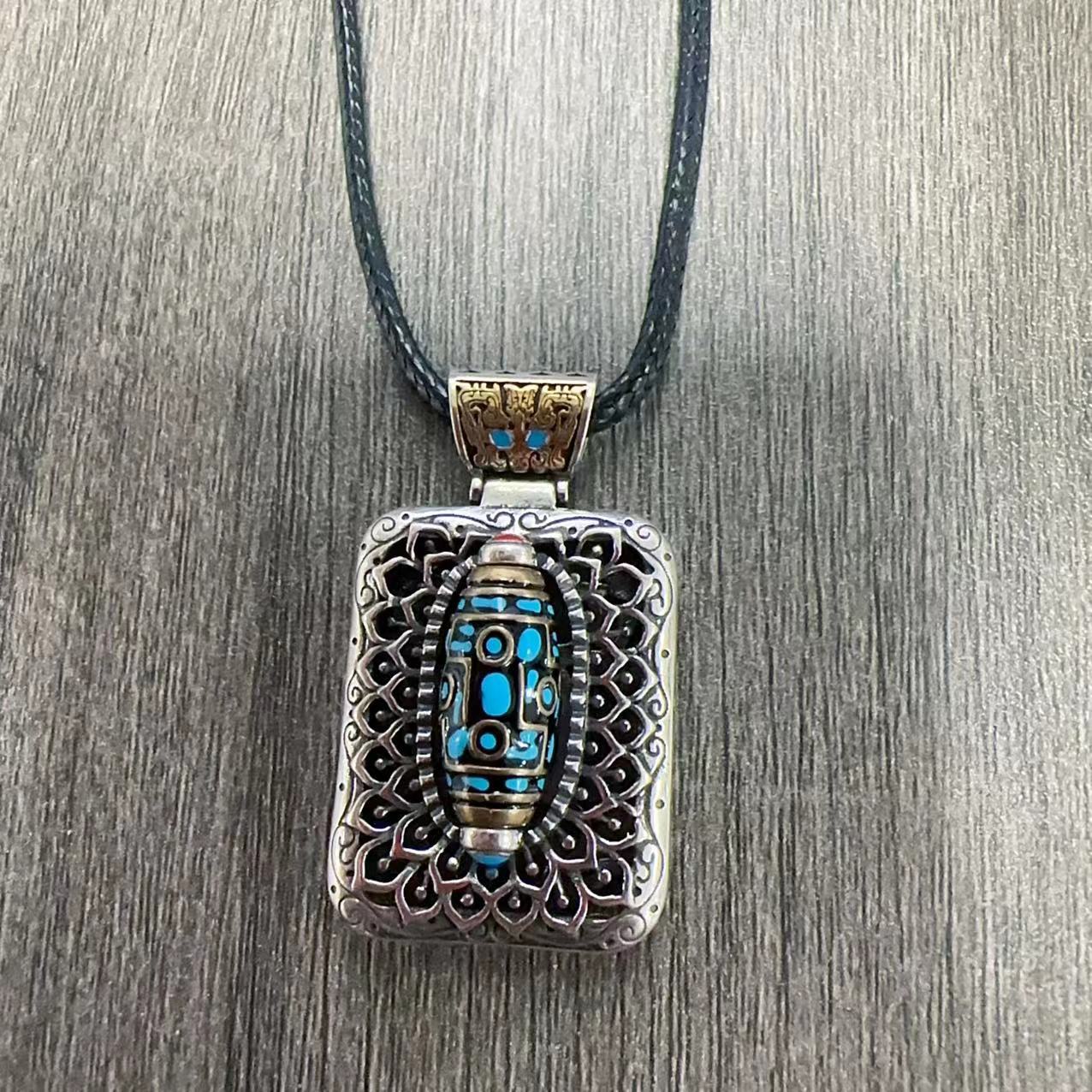 Women's & Men's Words Mantra Bead Retro Ethnic Style Thai Sier Necklaces