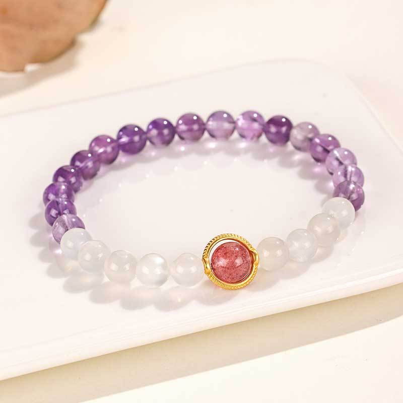 Pearl Amethyst Series Beaded Female Niche High Sense Bracelets