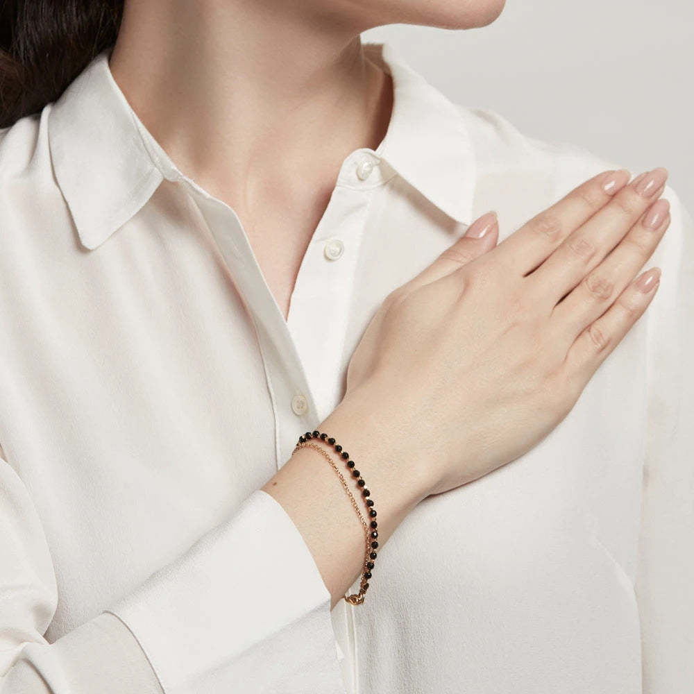 Women's Natural Tourmaline Stone Small Bohemian Design Bracelets